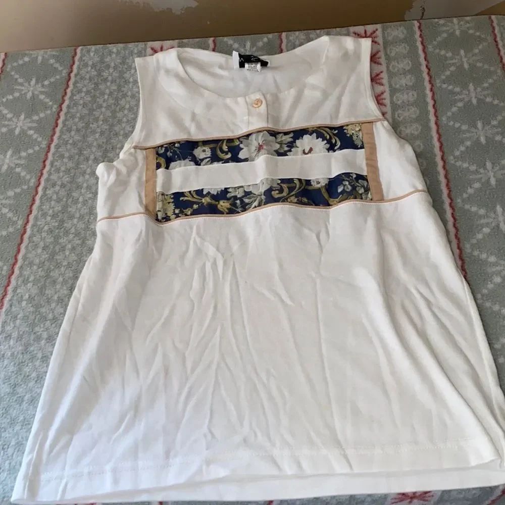 Marcia Originals Floral Print cotton Top sz. XS